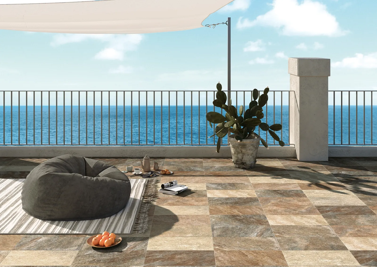 Stone Lab de Herberia pour terrasse de maison au rendu naturel