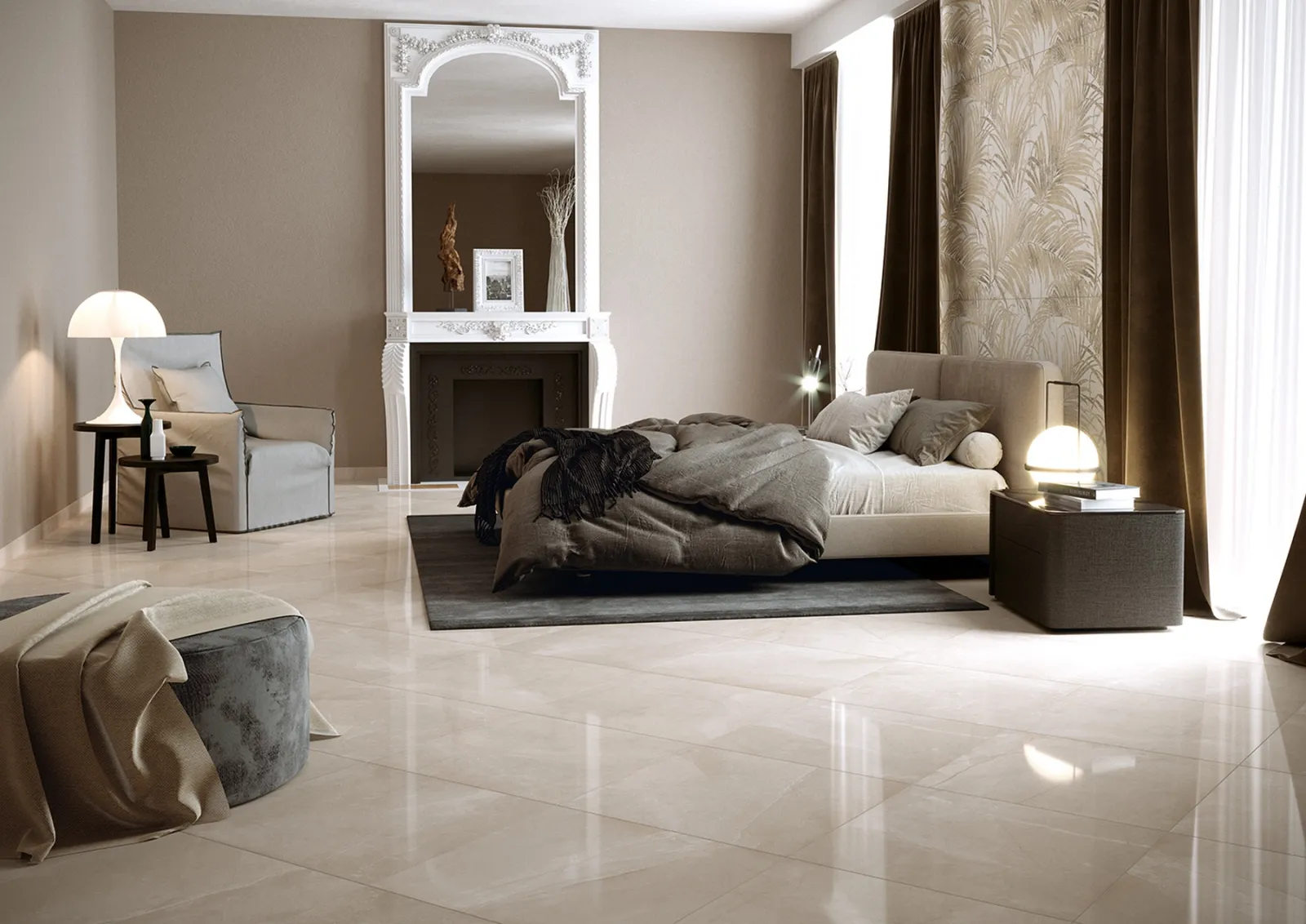 Sol effet marbre poli pour intérieur élégant et spacieux