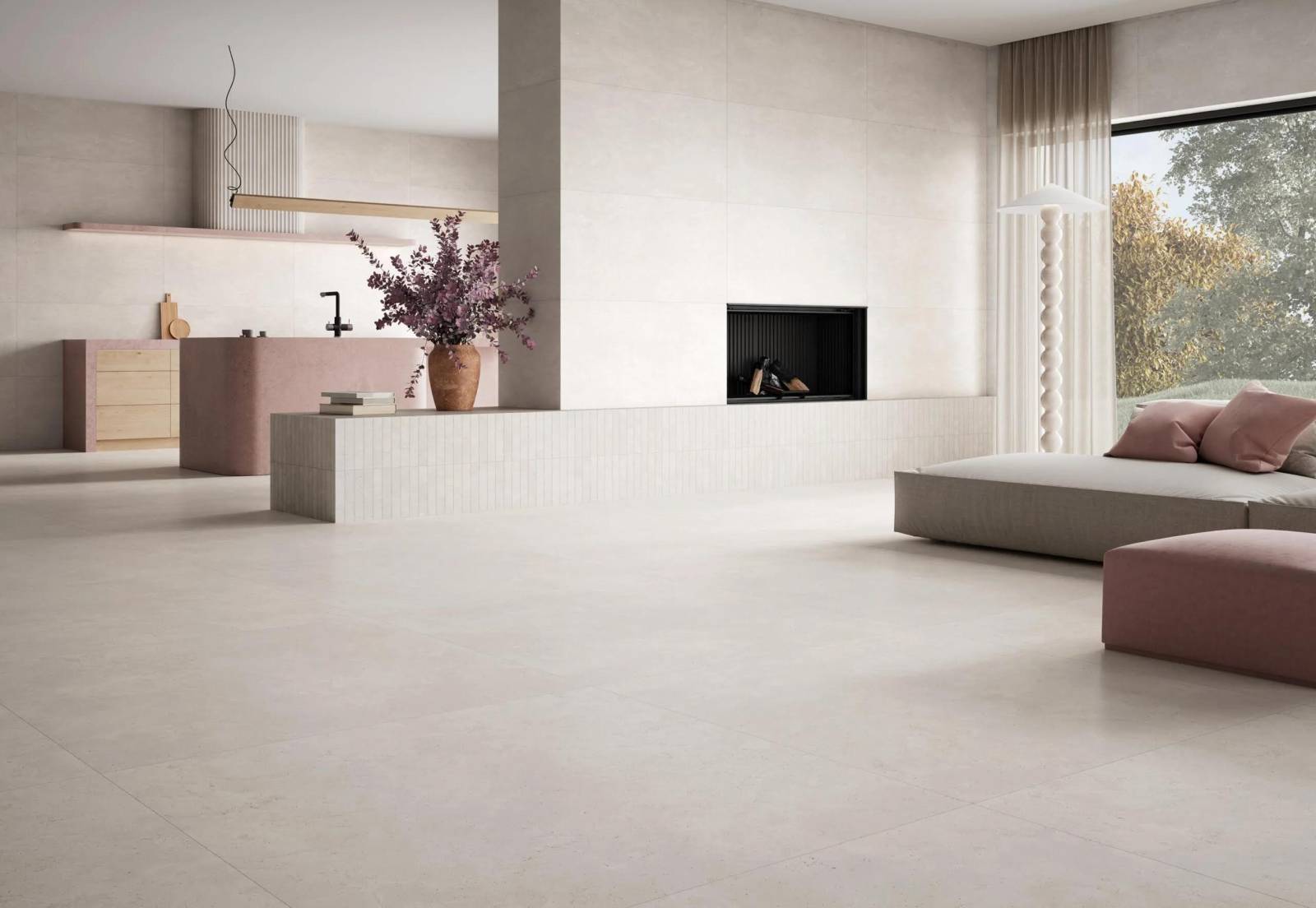 Carrelage grès cérame effet pierre IRTA NAVARTI finition Polimat