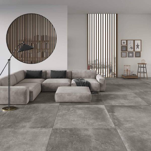 Détail texture béton carrelage ANTIBES NAVARTI finition mate taloché