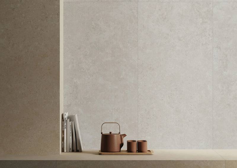 Composition décorative murale et sol série BATELA NAVARTI coloris Beige Avorio