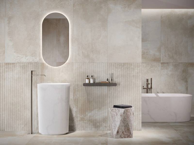 Carrelage grès cérame effet béton ANTIBES NAVARTI avec finition mate pour l'intérieur